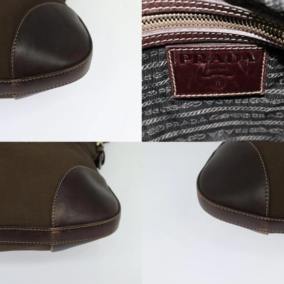 PRADA Shoulder Bag Canvas Brown Gold Auth ep9878 - Picture 14 of 15